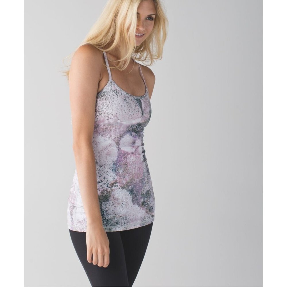 LULULEMON Racerback Tank Top Womens Sugar Crush Althetic Yoga Shelf Bra Sporty